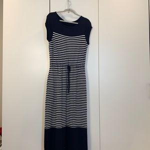 Talbots | navy knit maxi dress with pockets